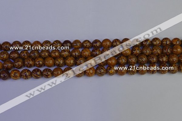 CRO882 15.5 inches 8mm round elephant blood stone beads