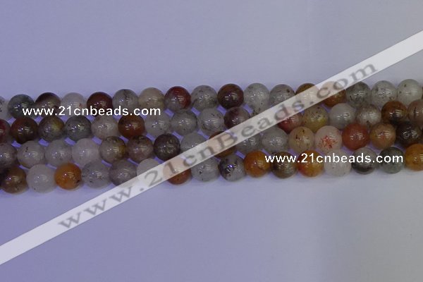 CRO894 15.5 inches 12mm round mixed lodalite quartz beads wholesale