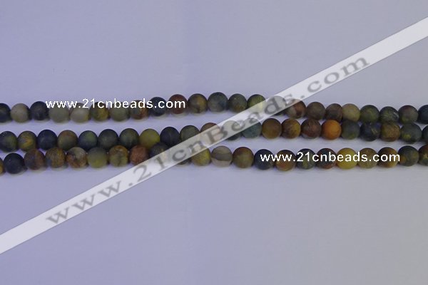 CRO911 15.5 inches 6mm round matte golden pietersite beads