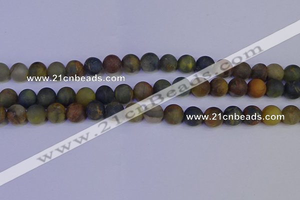 CRO913 15.5 inches 10mm round matte golden pietersite beads