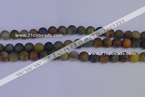 CRO914 15.5 inches 12mm round matte golden pietersite beads