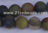 CRO915 15.5 inches 14mm round matte golden pietersite beads