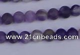 CRO921 15.5 inches 6mm round matte dogtooth amethyst beads