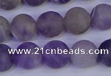 CRO924 15.5 inches 12mm round matte dogtooth amethyst beads