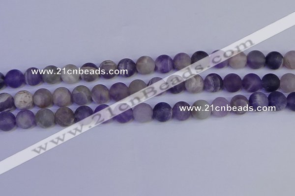 CRO924 15.5 inches 12mm round matte dogtooth amethyst beads