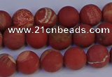 CRO932 15.5 inches 8mm round matte red jasper beads wholesale