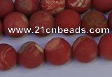 CRO933 15.5 inches 10mm round matte red jasper beads wholesale