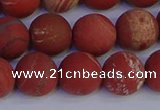 CRO934 15.5 inches 12mm round matte red jasper beads wholesale