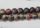 CRO94 15.5 inches 8mm round red leopard skin jasper beads wholesale