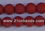 CRO944 15.5 inches 12mm round matte red jasper beads wholesale