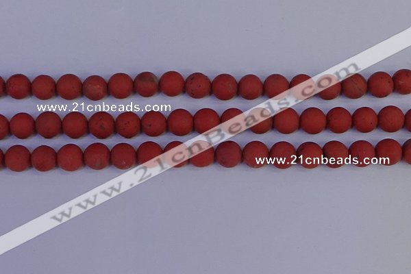 CRO944 15.5 inches 12mm round matte red jasper beads wholesale