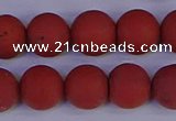 CRO945 15.5 inches 14mm round matte red jasper beads wholesale