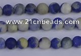 CRO950 15.5 inches 4mm round matte sodalite beads wholesale