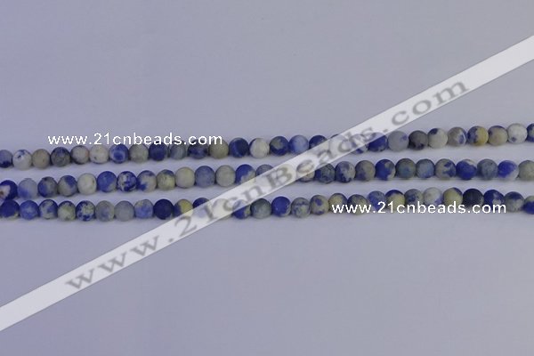 CRO950 15.5 inches 4mm round matte sodalite beads wholesale