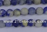 CRO951 15.5 inches 6mm round matte sodalite beads wholesale