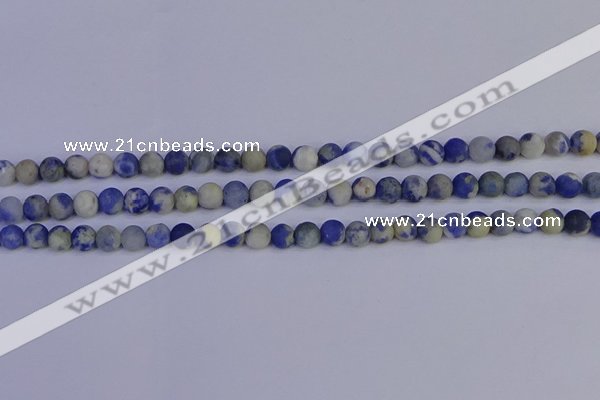 CRO951 15.5 inches 6mm round matte sodalite beads wholesale