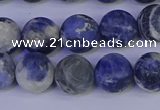 CRO953 15.5 inches 10mm round matte sodalite beads wholesale
