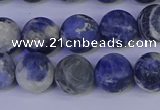 CRO953 15.5 inches 10mm round matte sodalite beads wholesale