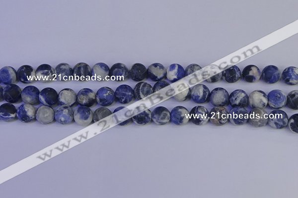 CRO953 15.5 inches 10mm round matte sodalite beads wholesale