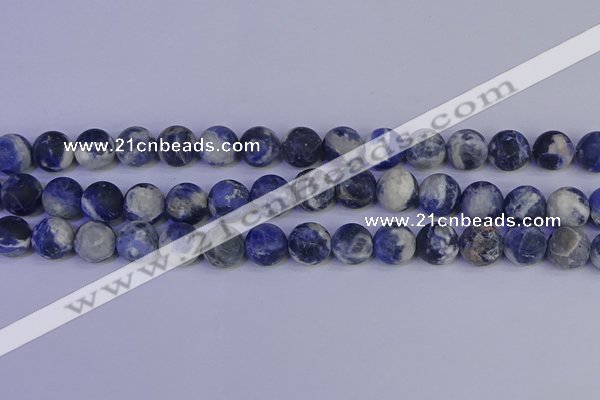 CRO954 15.5 inches 12mm round matte sodalite beads wholesale