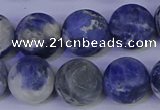 CRO955 15.5 inches 14mm round matte sodalite beads wholesale