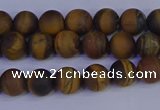 CRO961 15.5 inches 6mm round matte yellow tiger eye beads wholesale