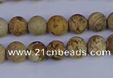 CRO971 15.5 inches 6mm round matte picture jasper beads wholesale