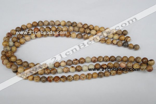 CRO98 15.5 inches 8mm round picture jasper beads wholesale