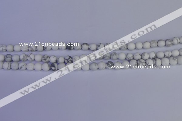 CRO981 15.5 inches 6mm round matte white howlite beads wholesale