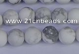 CRO983 15.5 inches 10mm round matte white howlite beads wholesale