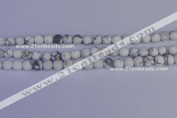CRO983 15.5 inches 10mm round matte white howlite beads wholesale