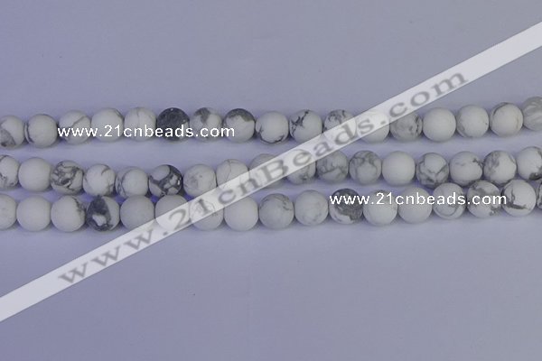 CRO984 15.5 inches 12mm round matte white howlite beads wholesale