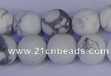 CRO985 15.5 inches 14mm round matte white howlite beads wholesale