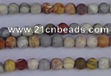 CRO990 15.5 inches 4mm round matte sky eye stone beads wholesale