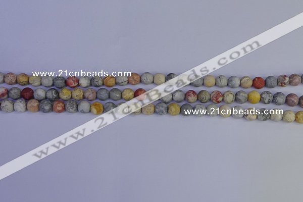 CRO991 15.5 inches 6mm round matte sky eye stone beads wholesale