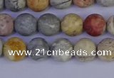 CRO992 15.5 inches 8mm round matte sky eye stone beads wholesale