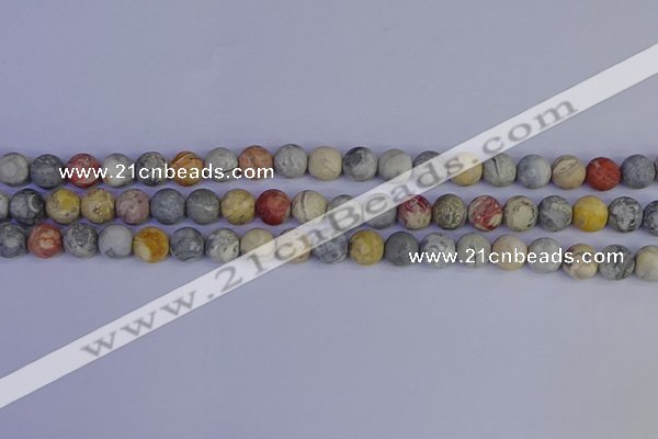 CRO992 15.5 inches 8mm round matte sky eye stone beads wholesale