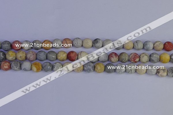 CRO993 15.5 inches 10mm round matte sky eye stone beads wholesale