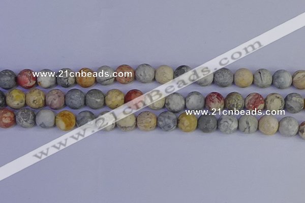 CRO994 15.5 inches 12mm round matte sky eye stone beads wholesale