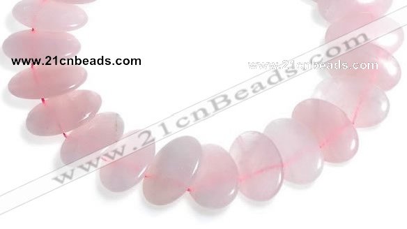 CRQ03 16 inches 20*38mm oval rose quartz beads Wholesale