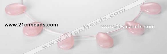 CRQ04 18*25mm flat teardrop A grade natural rose quartz beads