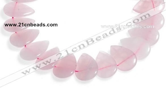 CRQ05 15 inch 20*30mm flat teardrop rose quartz beads Wholesale