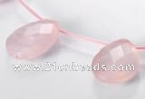 CRQ06 19*25mm faceted teardrop A grade natural rose quartz beads