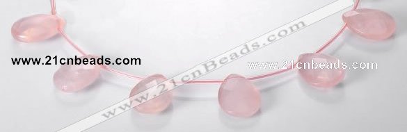 CRQ06 19*25mm faceted teardrop A grade natural rose quartz beads