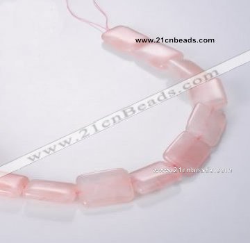 CRQ09 A grade 18*25mm rectangle natural rose quartz beads