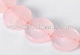 CRQ10 16mm coin A grade natural rose quartz beads Wholesale