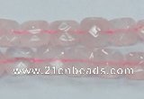 CRQ100 15.5 inches 10*10mm faceted square natural rose quartz beads