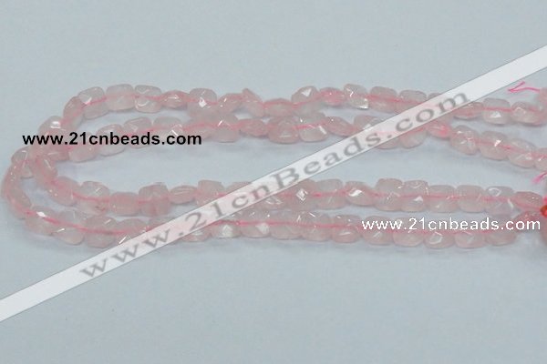 CRQ100 15.5 inches 10*10mm faceted square natural rose quartz beads