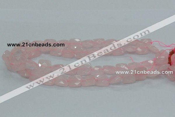 CRQ101 15.5 inches 14*14mm faceted square natural rose quartz beads