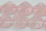 CRQ104 15.5 inches 20*20mm lotus shaped natural rose quartz beads